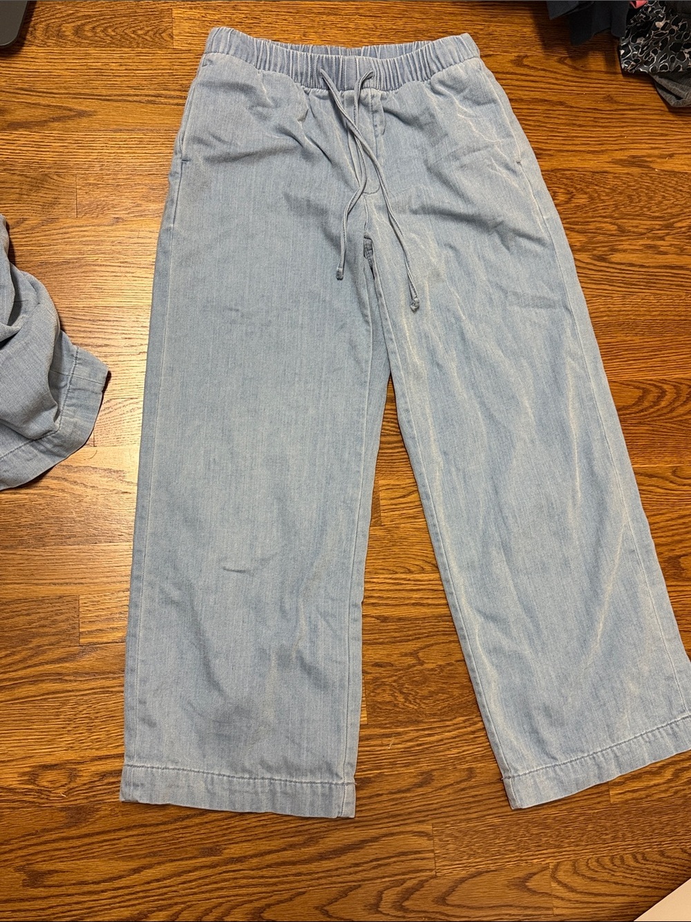 American Eagle Light Blue Elastic Waist Denim Pants XS